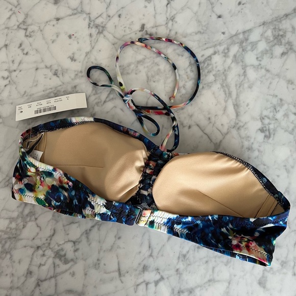 J.Crew Watercolor Floral Bandeau Bikini Top - Picture 2 of 6